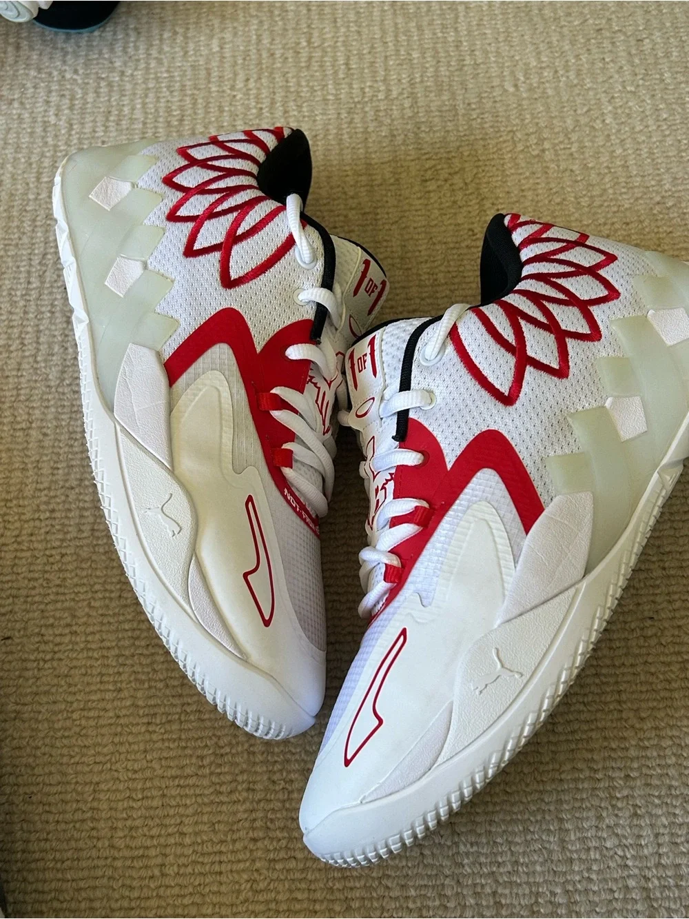 Puma MB Low Team Men's White and Red Low-Top Sneakers